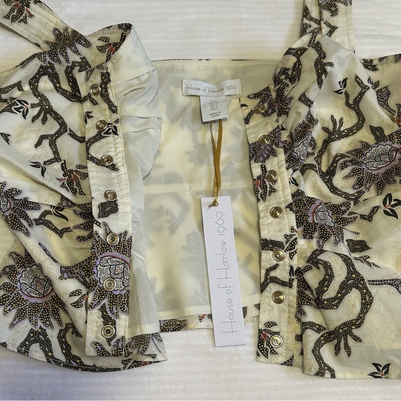 NWT House of Harlow 1960 Boho Batik Floral Crop Top New Size S - Picture 4 of 10